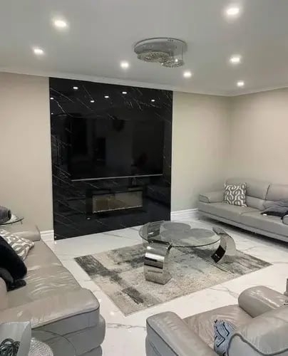 living room tile floor installation from floor heaven located in Hamilton and Stoney Creek Ontario