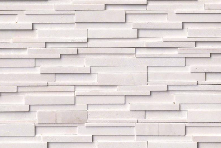 Arctic White 3D Stacked Stone